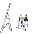 3 sections Aluminium Step Foldable Extension Ladders with EN131